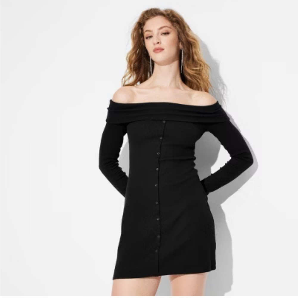 Wild Fable Women’s Black Long Sleeve Mini Bodycon Dress Size XS - Picture 1 of 12